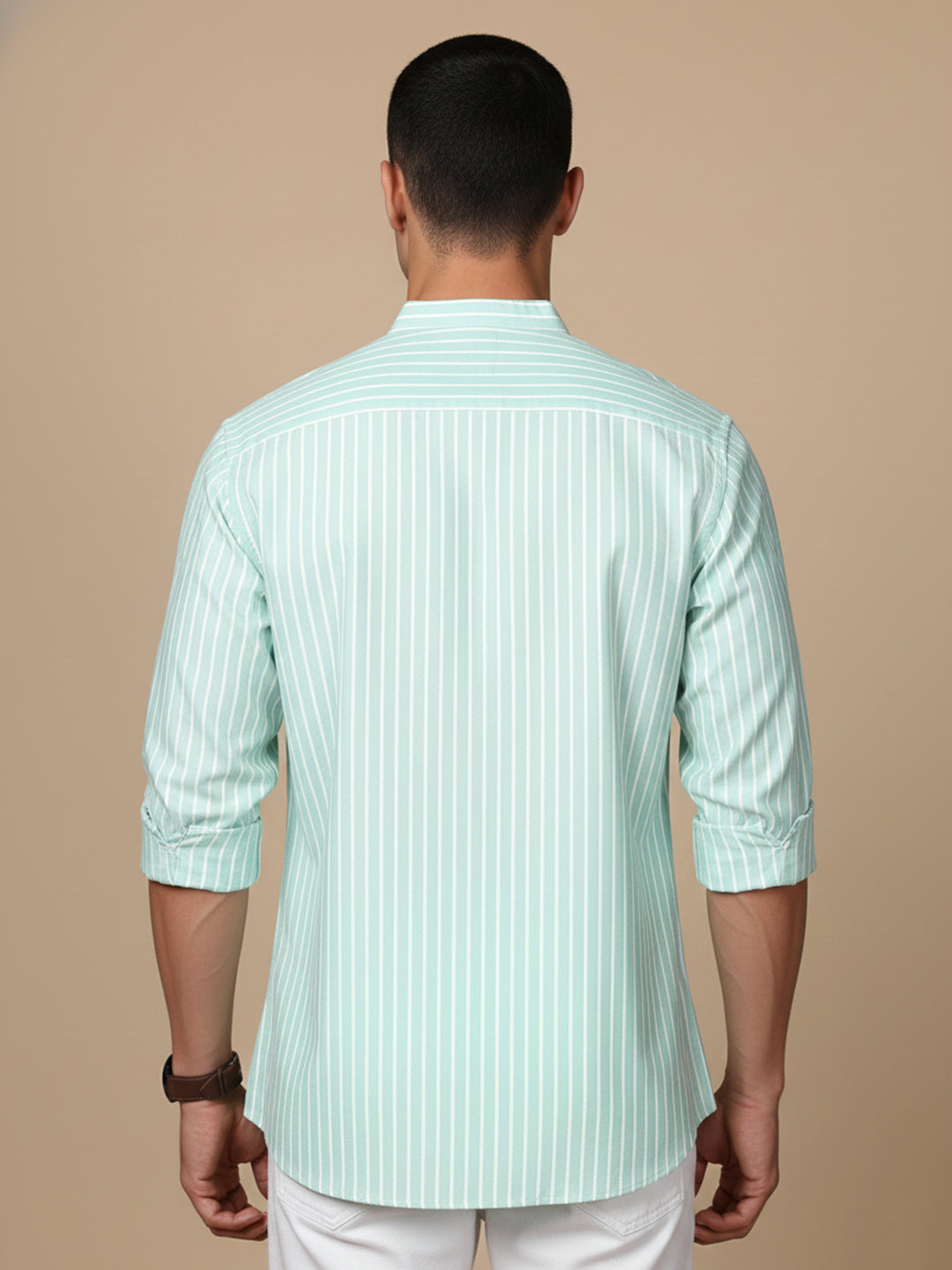DesiQlo Men Striped Kurta Only - Green - 65KO_5394Green_S