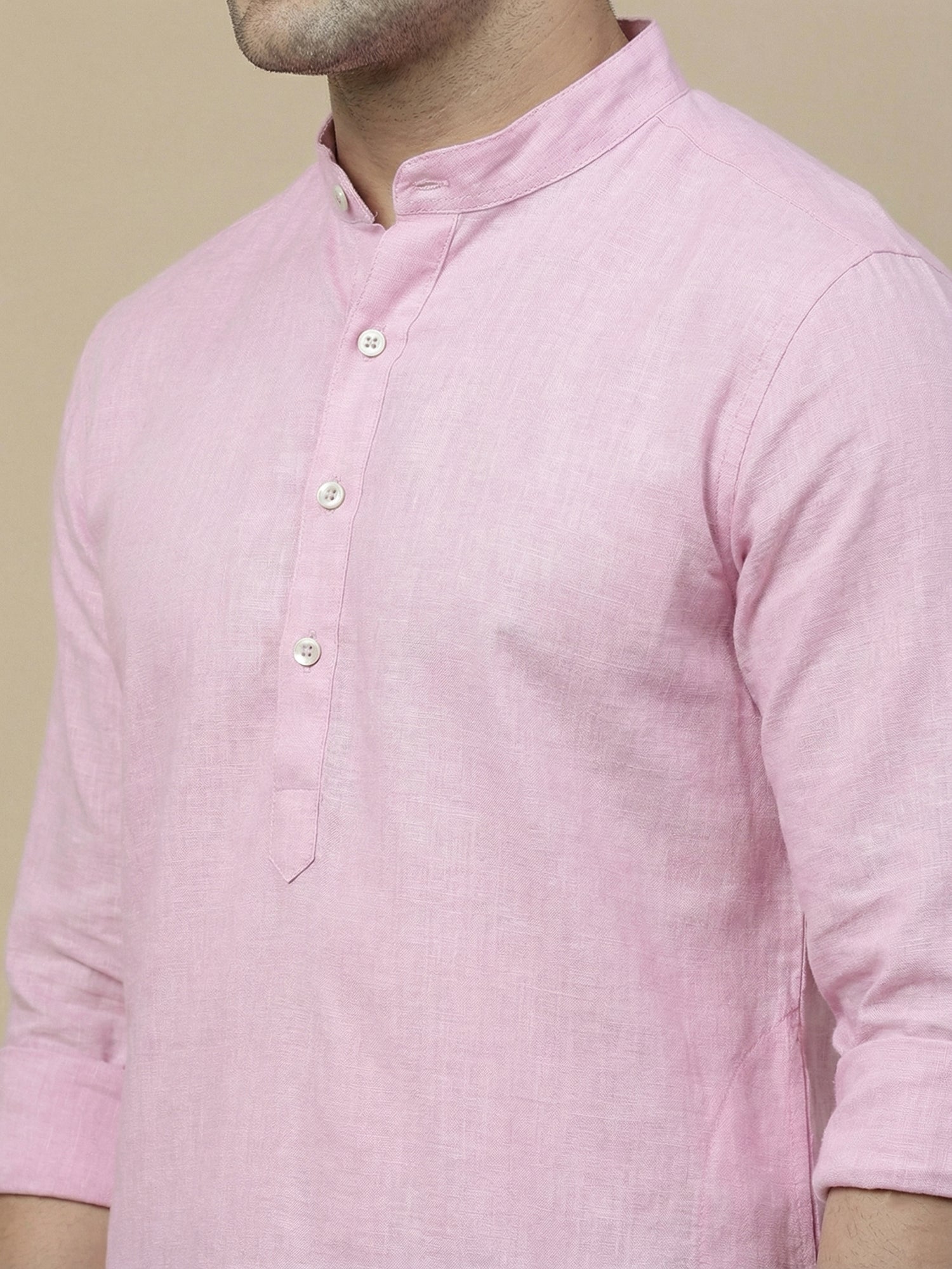 DesiQlo Men Solid Kurta Only - Pink