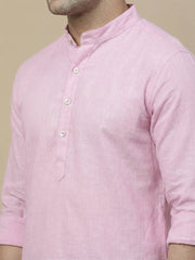 Solid Cotton Blend Short Kurta (65KO 5395 Pink ) [FF] [P-7]