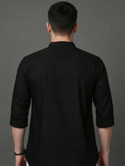Black Casual Solid Short Kurta (65KO 5397 Black ) [FF] [P-7]