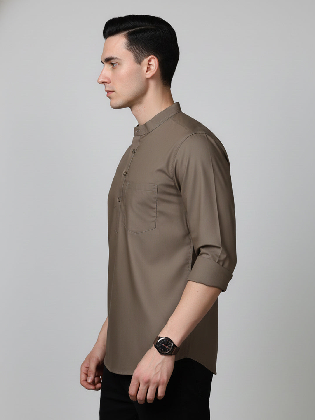 DesiQlo Men Solid Kurta Only - Brown - 65KO_5397Brown_S