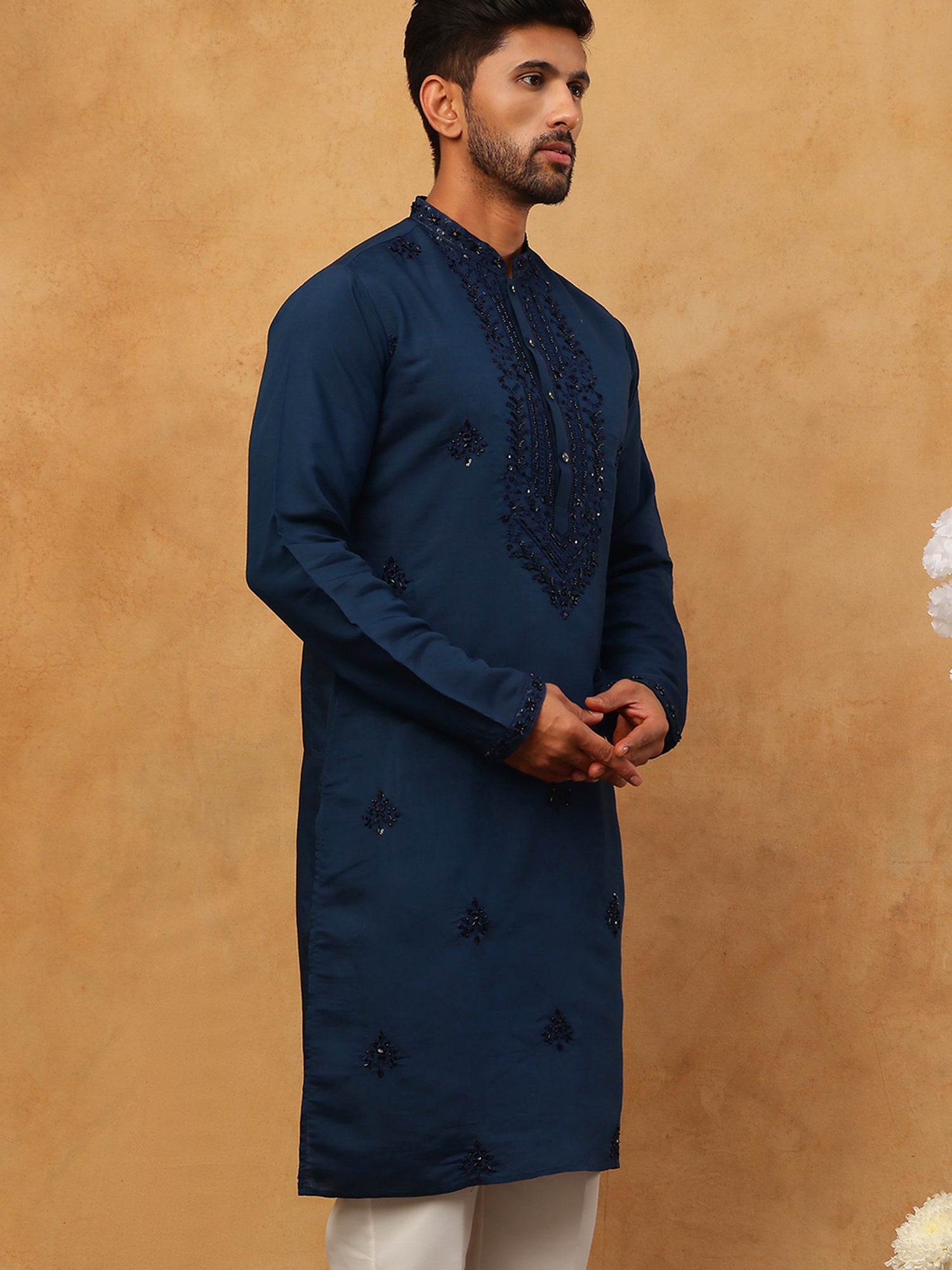 DesiQlo Men Floral Kurta Only - Multicolor