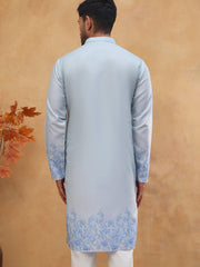 Men’s Cotton Blend Printed Kurta (65KO 5404 Blue ) [FF] [B-1-2]
