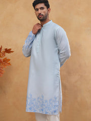 Men’s Cotton Blend Printed Kurta (65KO 5404 Blue ) [FF] [B-1-2]