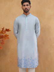 Men’s Cotton Blend Printed Kurta (65KO 5404 Blue ) [FF] [B-1-2]