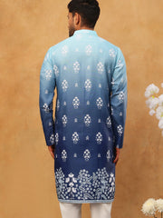 Printed Cotton Blend Kurta (65KO 5405 Blue ) [FF] [P-8-7]
