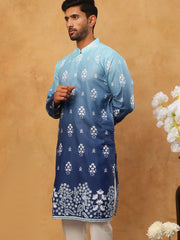 Printed Cotton Blend Kurta (65KO 5405 Blue ) [FF] [P-8-7]