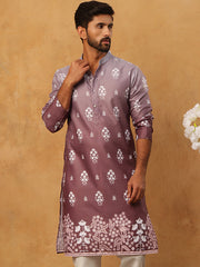 Printed Cotton Blend Kurta (65KO 5405 Brown ) [FF] [P-8-7]