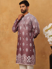 Printed Cotton Blend Kurta (65KO 5405 Brown ) [FF] [P-8-7]