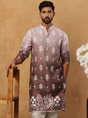 Printed Cotton Blend Kurta (65KO 5405 Grey ) [FF] [P-8-7]