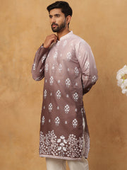 Printed Cotton Blend Kurta (65KO 5405 Grey ) [FF] [P-8-7]
