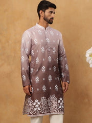 Printed Cotton Blend Kurta (65KO 5405 Grey ) [FF] [P-8-7]