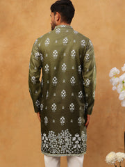 Printed Cotton Blend Kurta (65KO 5405 Olive ) [FF] [P-8-7]