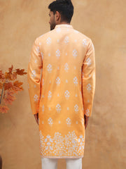 Printed Cotton Blend Kurta (65KO 5405 Orange ) [FF] [P-8-7]