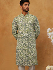 Printed & Embroidered Kurta (65KO 5406 Green ) [FF] [G-8]