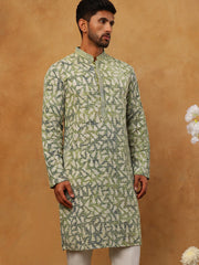 Printed & Embroidered Kurta (65KO 5406 Green ) [FF] [G-8]