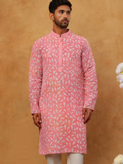 Printed & Embroidered Kurta (65KO 5406 Pink ) [FF] [G-8]