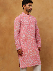 Printed & Embroidered Kurta (65KO 5406 Pink ) [FF] [G-8]