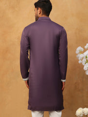 Traditional Silk Blend Embroidered Kurta (65KO 5411 Purple ) [FF] [F-2-3]