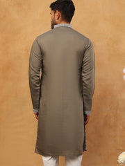 Men Ethnic Embroidered Kurta (65KO 5413 Grey ) [FF] [Q-11-14]