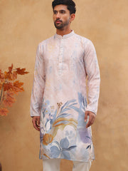 Printed Cotton Blend Kurta with Thread Work (65KO 5414 Peach ) [FF] [A-1-4]