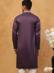 Premium Silk Blend Embroidered Kurta (65KO 5418 Purple ) [FF] [B-12]
