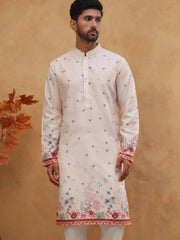 Cotton Blend Printed Straight Kurta (65KO 5419 Peach ) [FF] [O-14]