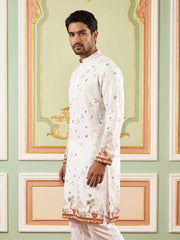Cotton Blend Printed Straight Kurta ( 65KO 5419White )