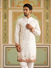 Cotton Blend Printed Straight Kurta ( 65KO 5419White )