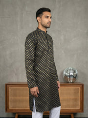 Festive Cotton Blend Printed Kurta ( 65KO 5421Black ) [FF] [P-11-10]