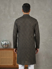 Festive Cotton Blend Printed Kurta ( 65KO 5421Black ) [FF] [P-11-10]