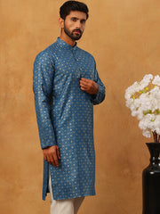 Festive Cotton Blend Printed Kurta (65KO 5421 Blue ) [FF] [P-11-10]