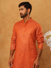 Festive Cotton Blend Printed Kurta (65KO 5421 Orange ) [FF] [P-11-10]