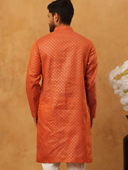 Festive Cotton Blend Printed Kurta (65KO 5421 Orange ) [FF] [P-11-10]