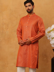 Festive Cotton Blend Printed Kurta (65KO 5421 Orange ) [FF] [P-11-10]
