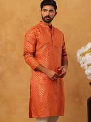 Festive Cotton Blend Printed Kurta (65KO 5421 Orange ) [FF] [P-11-10]