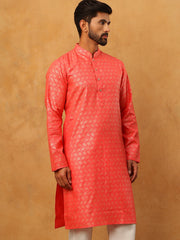 Festive Cotton Blend Printed Kurta (65KO 5421 Peach ) [FF] [P-11-10]