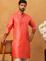 Festive Cotton Blend Printed Kurta (65KO 5421 Peach ) [FF] [P-11-10]