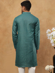 Festive Cotton Blend Printed Kurta ( 65KO 5421Sea-Green S ) [FF] [P-11-10]