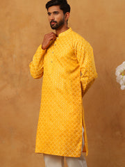 Festive Cotton Blend Printed Kurta (65KO 5421 Yellow ) [FF] [P-11-10]