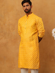 Festive Cotton Blend Printed Kurta (65KO 5421 Yellow ) [FF] [P-11-10]