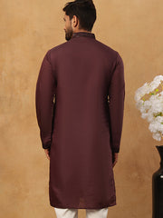 Silk Blend Embroidered Kurta (65KO 5423 Maroon ) [FF] [Q-11-14]