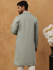Classic Silk Blend Embroidered Kurta (65KO 5427 Rama ) [FF] [Q-11-14]