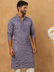 Festive Silk Blend Sequin Work Kurta (65KO 5430 Purple ) [FF] [A-1-4]