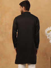 Silk Blend Embroidered Kurta (65KO 5431 Black ) [FF] [B-1-2]