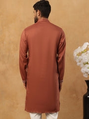 Luxury Silk Blend Thread Work Kurta (65KO 5432 Brown ) [FF] [B-9]