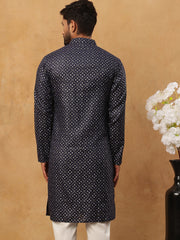 Festive Cotton Blend Printed Kurta (65KO 5436 Navy ) [FF] [Q-11-14]