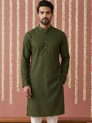 Embroidered Kurta for Men ( 65KO 5441Olive S ) [FF] [O-6]
