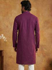 Embroidered Kurta for Men ( 65KO 5441Purple S ) [FF] [O-6]