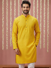 Embroidered Kurta for Men ( 65KO 5441Yellow S ) [FF] [O-6]